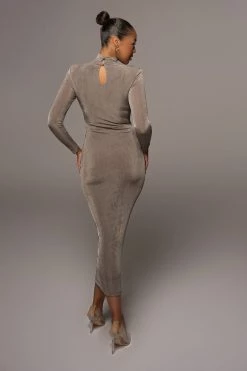 JLUXLABEL GREY KARA MOCK DRESS BACK IN