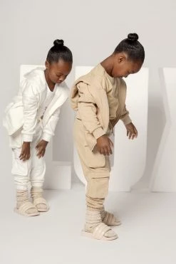 JLUXLABEL WHITE JLUXKIDS UNISEX CARGO JOGGERS