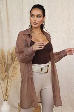 JLUXLABEL BACK IN TAUPE BLAKE SHEER BUTTON UP 19 JLUXLABEL BACK IN TAUPE BLAKE SHEER BUTTON UP