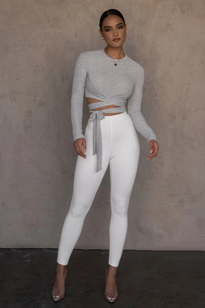 JLUXLABEL BACK IN GREY MARSIA WRAP TOP 3 JLUXLABEL BACK IN GREY MARSIA WRAP TOP