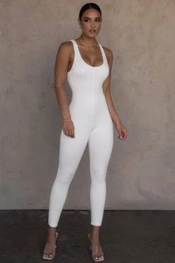 JLUXLABEL WHITE ALO DOUBLE LAYER JUMPSUIT
