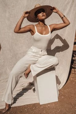 JLUXLABEL IVORY AKITO RIBBED BODYSUIT BACK IN