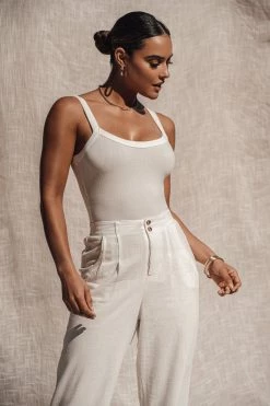 JLUXLABEL IVORY AKITO RIBBED BODYSUIT BACK IN