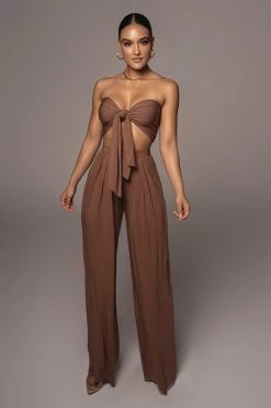 JLUXLABEL JLUXBASIX CHOCOLATE TORY TWO PIECE SET BACK IN
