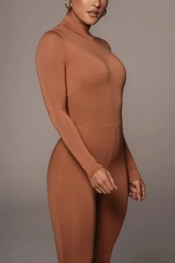 JLUXLABEL PECAN ZABI HIGH NECK JUMPSUIT