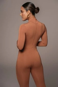 JLUXLABEL PECAN ZABI HIGH NECK JUMPSUIT