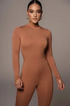 JLUXLABEL PECAN ZABI HIGH NECK JUMPSUIT