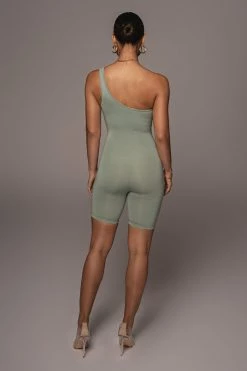 JLUXLABEL BODYBASIX SAGE DOROTHY ONE SHOULDER ROMPER NEW ARRIVALS