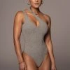JLUXLABEL GREY JEDIAH KEYHOLE BODYSUIT