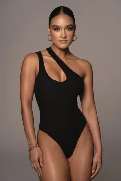 JLUXLABEL BLACK JEDIAH KEYHOLE BODYSUIT SALE