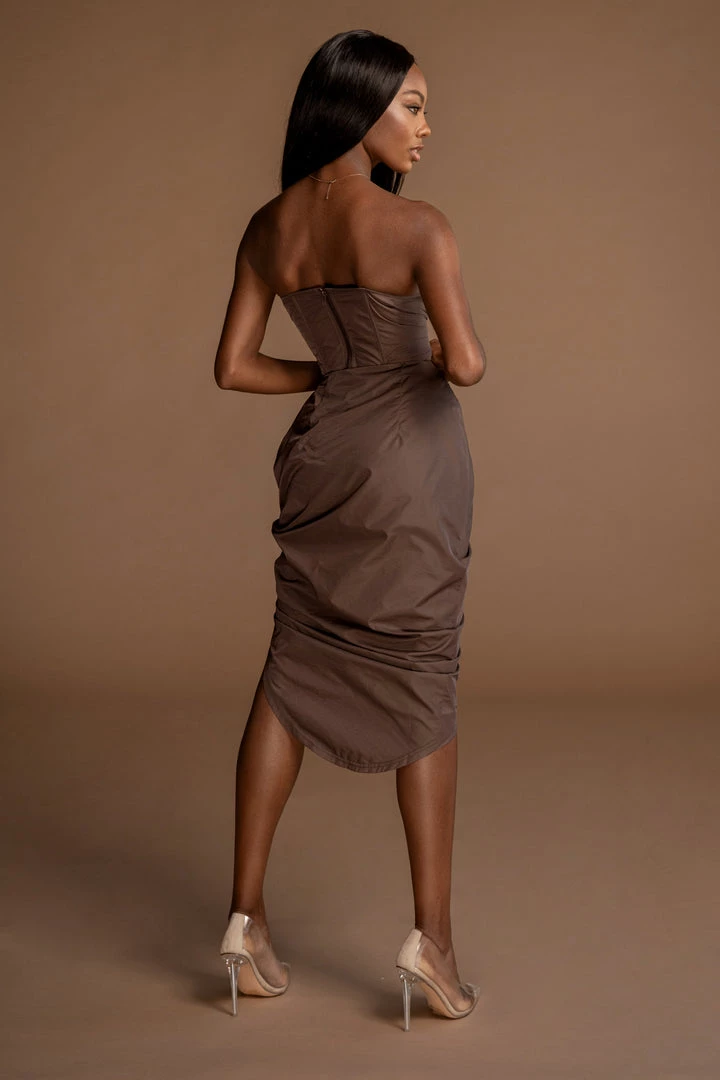 JLUXLABEL SALE CHOCOLATE MAISY RUCHED SKIRT 18 JLUXLABEL SALE CHOCOLATE MAISY RUCHED SKIRT