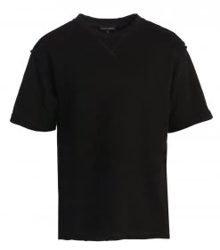 JLUXLABEL BLACK LOGAN RAW EDGE TEE SALE