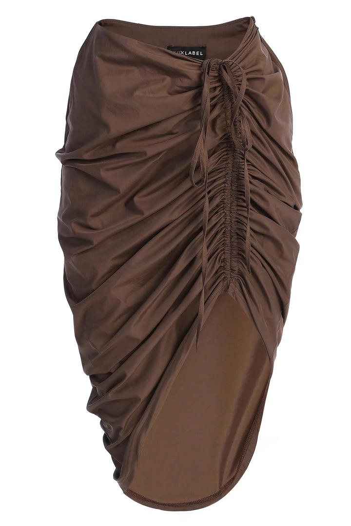 JLUXLABEL SALE CHOCOLATE MAISY RUCHED SKIRT 6 JLUXLABEL SALE CHOCOLATE MAISY RUCHED SKIRT