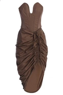 JLUXLABEL SALE CHOCOLATE MAISY RUCHED SKIRT 24 JLUXLABEL SALE CHOCOLATE MAISY RUCHED SKIRT