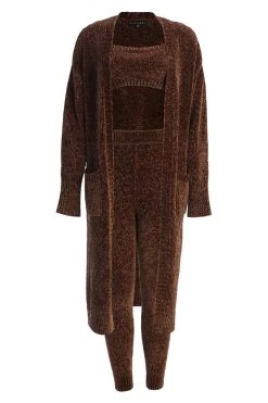 JLUXLABEL CHOCOLATE GEMMA CROP CHENILLE TOP SALE