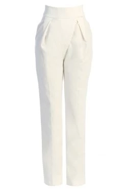 JLUXLABEL IVORY ALAIA WIDE LEG PANTS