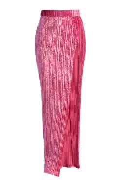 JLUXLABEL BOTTOMS FUCHSIA KRISANA VELVET HIGH SLIT SKIRT 26 JLUXLABEL BOTTOMS FUCHSIA KRISANA VELVET HIGH SLIT SKIRT