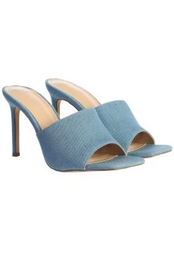 JLUXLABEL DENIM ALAINE SQUARE TOE HEELS ACCESSORIES