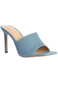 JLUXLABEL DENIM ALAINE SQUARE TOE HEELS ACCESSORIES
