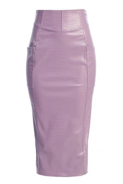 JLUXLABEL LILAC DELISA CROC SKIRT SALE