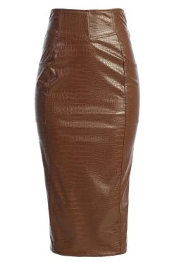 JLUXLABEL CHOCOLATE DELISA CROC SKIRT