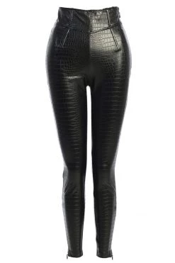 JLUXLABEL SALE NOIR MALENE CROC HIGH WAISTED PANTS