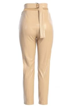 JLUXLABEL BEIGE BRISTOL CROC PANTS SALE