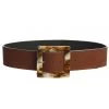 JLUXLABEL NEW ARRIVALS BROWN MARILLA SUEDE BELT
