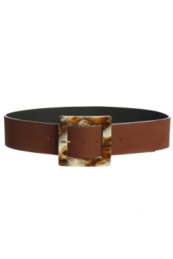 JLUXLABEL NEW ARRIVALS BROWN MARILLA SUEDE BELT