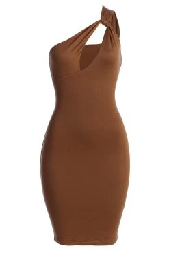 JLUXLABEL NEW ARRIVALS PECAN JOANNA KEYHOLE DRESS