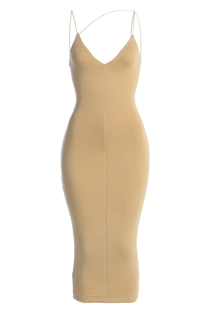 JLUXLABEL JLUXBASIX TAN VALENCIA DIAGONAL STRAP DRESS NEW ARRIVALS 4 JLUXLABEL JLUXBASIX TAN VALENCIA DIAGONAL STRAP DRESS NEW ARRIVALS