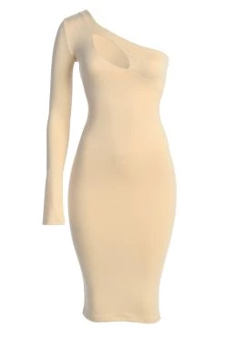 JLUXLABEL CREAM FAIRA KEYHOLE DRESS