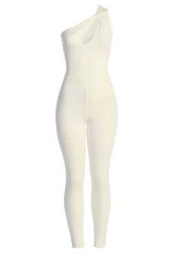 JLUXLABEL WHITE AMIRAH KEYHOLE JUMPSUIT NEW ARRIVALS