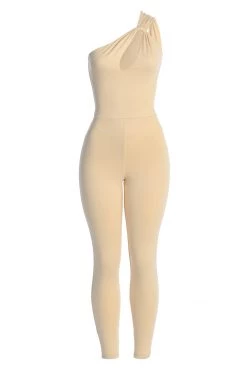 JLUXLABEL CREAM AMIRAH KEYHOLE JUMPSUIT NEW ARRIVALS