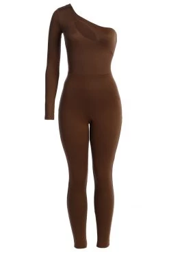 JLUXLABEL NEW ARRIVALS CHOCOLATE SAIKA KEYHOLE JUMPSUIT