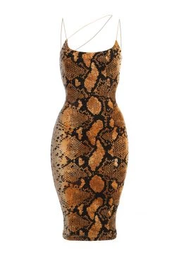 JLUXLABEL NEW ARRIVALS COBRA ROSLYN DIAGONAL STRAP DRESS