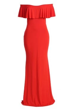 JLUXLABEL RED ESTELLE RUFFLED MAXI DRESS