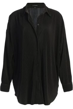 JLUXLABEL NOIR DINA BUTTON DOWN TOP