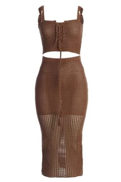 JLUXLABEL NEW ARRIVALS CHOCOLATE FIRA CROCHET SET