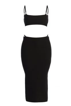 JLUXLABEL NEW ARRIVALS BLACK FINE ROMANCE TWO PIECE SET