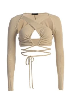 JLUXLABEL TAUPE BAD AT LOVE TOP