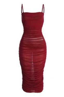 JLUXLABEL NEW ARRIVALS BERRY CHARISMA SHEER COVER UP DRESS