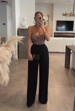 JLUXLABEL JLUXBASIX BLACK DEVYN WIDE LEG PANTS