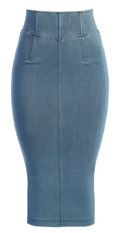 JLUXLABEL BACK IN ANITA LONG DENIM SKIRT