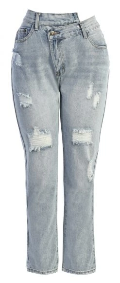 BOTTOMS NAT & LIV X JLUXLABEL CASSIS CROSSOVER ASYMMETRIC JEANS