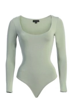 JLUXLABEL JLUXBASIX SAGE ALEAH U-NECK BODYSUIT