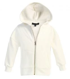 JLUXLABEL WHITE JLUXKIDS FLEECE UNISEX HOODIE