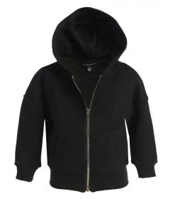 JLUXLABEL BLACK JLUXKIDS FLEECE UNISEX HOODIE