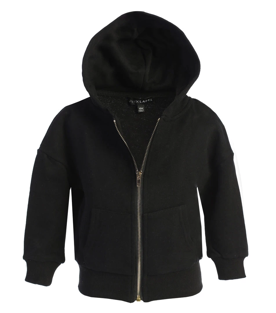 JLUXLABEL BLACK JLUXKIDS FLEECE UNISEX HOODIE 4 JLUXLABEL BLACK JLUXKIDS FLEECE UNISEX HOODIE