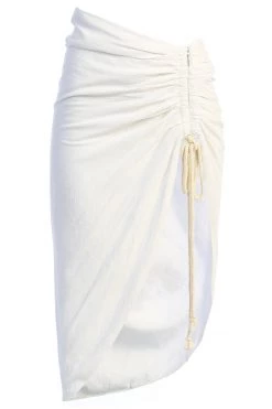 JLUXLABEL IVORY SPRING RUCHED LINEN SKIRT NEW ARRIVALS 16 JLUXLABEL IVORY SPRING RUCHED LINEN SKIRT NEW ARRIVALS